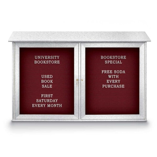 Indoor Enclosed Combo Board, 48"x36", Bronze Frame/White Porc & Forbo